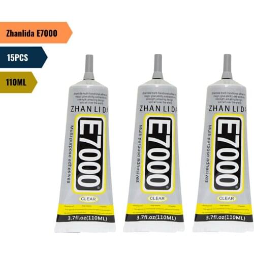 15PCS Zhanlida E7000 110ML Clear Contact DIY Cloth Fibre Adhesive Multipurpose Diamond Glass Glue With Precision Applicator Tip