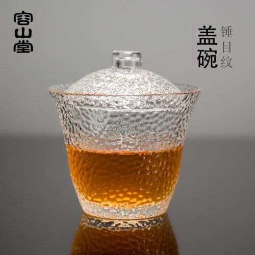 RongShan hall hammer tureen heat-resistant upset three cups to bowl to bowl clear tea, kungfu tea set
