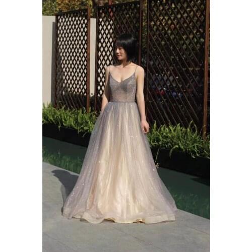 Sliver Purple Luxury Gowns Fashion Ladies Partydress With Diamond Evening Dresses For Women Wedding Party Graduation Formal