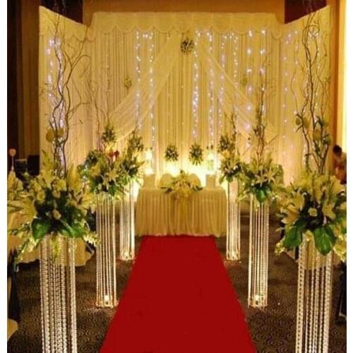 Luxury Shiny Wedding Decor Centerpieces Acrylic crystal pillar aisle road lead with led light Party Table Decoration Props