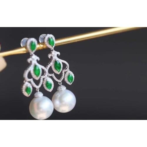D321 Pearls Earrings Fine Jewelry Natural 9-10mm Fresh Water White Pearls Females Earrings for Women Fine Gifts