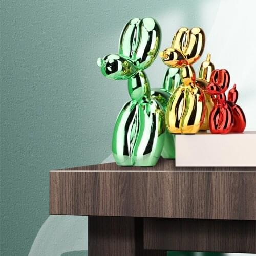 Nordic Resin Dog Crafts electroplating balloon dog sculpture home decorations modern living room desktop animal decor Ornament