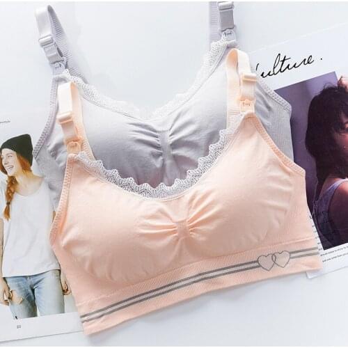 Sport Nursing Bra Padded Maternity Underwear Breastfeeding Bra Pregnant Mama Bra Seamless Sleep Bras Sports Maternity