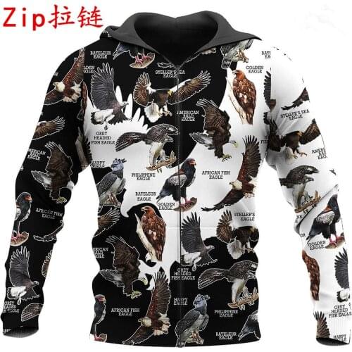 Bird 3D All Over Printed Zipper Hoodies Autumn Fashion Sweatshirt Unisex Harajuku Casual Jacket U51