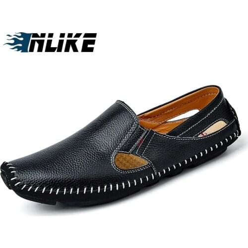 Inlike MenS Big Size Casual Shoes Male Summer Driving Shoes Leather Shoes JW645