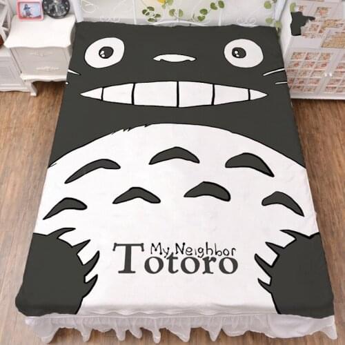 Japan Anime My Neighbor Totoro characters Tonari no Totoro bed milk fiber sheet & flannel blanket summer quilt 150x200cm