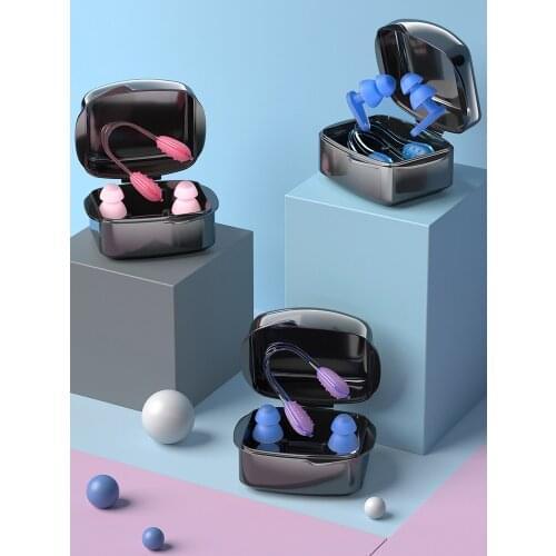 Swimming Earplugs Waterproof Childrens Anti-Choked Nasal Clip and Earplug Set Professional Bath Anti-Ear Water Artifact