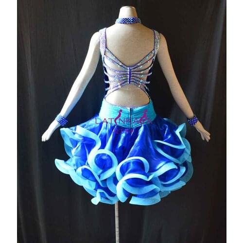 KAKA-NL154,Women Dance Wear,Pear Beading Latin Dress,Salsa Dress Tango Samba Rumba Chacha Dress,women dance dress