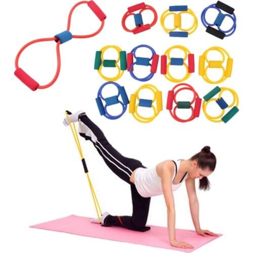 1Pcs Women Yoga Resistance 8 Type Pulling Muscle Chest Expander Rope Workout Fitness Exercise Yoga Tube Exerciser Equipment Tool