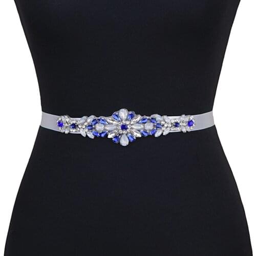 100%handmade Luxury Royal Blue Rhinestone Belt Wedding Bridal Belt Jeweled Belt Sparkle Belt Bridal Sashes Wedding Bridal Sashes