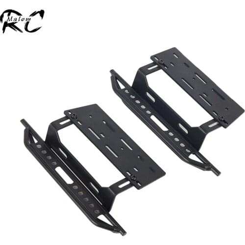 2Pcs Metal RC Car Side Pedal Adjustable Rock Sliders for 1/10 RC Crawler Axial SCX10 II 90046 90047 Jeep Wrangler Body Upgrade