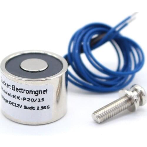 20*15mm Suction 2.5KG 25N DC 5V/12V/24V Mini solenoid electromagnet electric Lifting electro magnet strong holder cup DIY 12 v