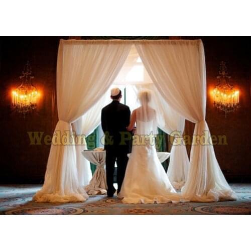 3Mx3Mx3M White square canopy drapery with pipe stand
