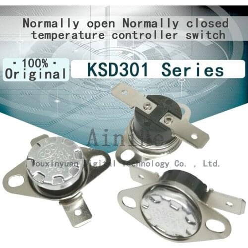5/Pcs KSD301 Normally closed series Temperature control switch Jump type temperature controller 250V 10A 0℃-50℃-100℃-150℃-350
