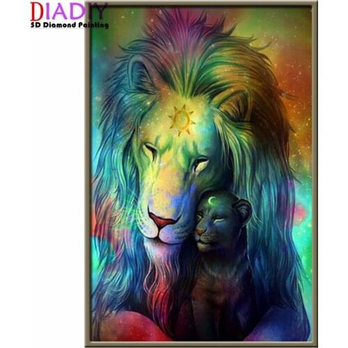 5D Diamond Painting Animals Horse Diamond Mosaic Tiger Lion DIY Full Round Diamond Embroidery Cross Stitch Rhinestone Art