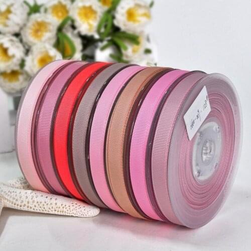 9mm 100 Yards Solid Color Polyester Grosgrain Ribbon Clothing Accessories Baking Packaging Gift Wrap Decoration Ribbon