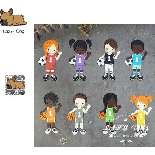 Basketball Football Boy Girl Metal Cutting Dies Scrapbooking Stencil DIY Craft Embossing Die Cuts Card Making New Dies For 2020