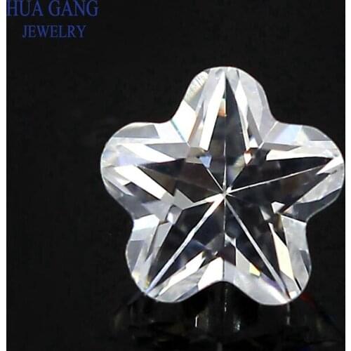 White Pentacle Plum Shape Brilliant Cut CZ Stone Synthetic Gems Cubic Zirconia For Jewelry Size 2.5x2.5~12x12mm Free Shipping