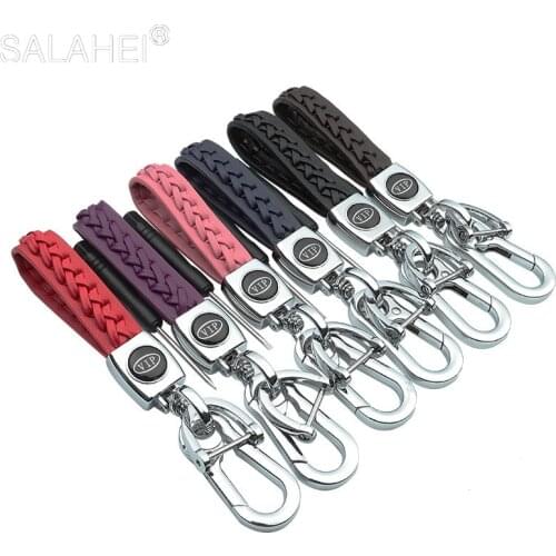 Portable New Hand Woven Car KeyChain Key Chain Ring 360 Degree Rotating Horseshoe Key Holder Bag Pendant Gift Auto Accessories