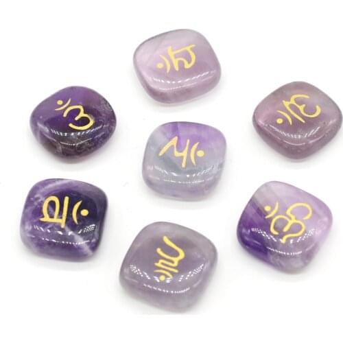 7pcs/lot Natural Stone Beads Mix Colors Natural Amethysts Loose Beads for Making DIY Jewely Jewelry Accessories Size 20x20mm