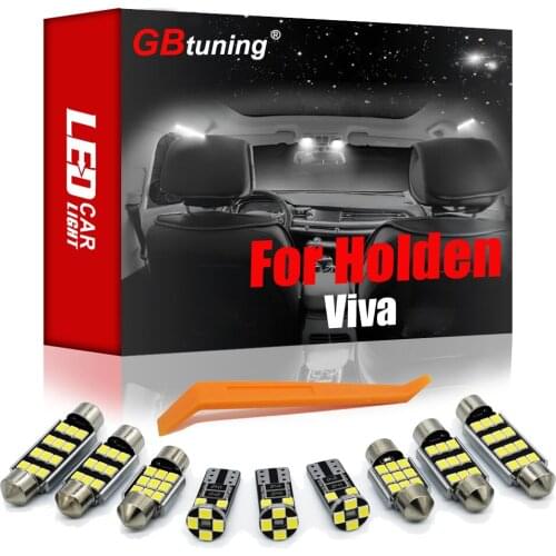 GBtuning Canbus LED 10PCS For Holden Viva 2005 2006 2007 2008 2009 Car Interior Glove Box Indoor Map Lamp Light Accessories Kit