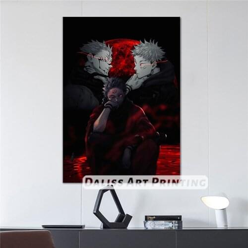 Canvas Anime Sukuna Jujutsu Kaisen Pictures Home Decoration Paintings Poster HD Prints Wall Art Modular Living Room Framed