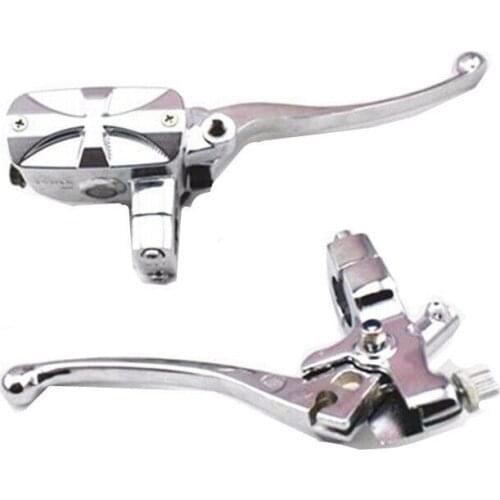 Chrome 1" 25mm Handlebar Control 14mm bore Oil Reservoir Brake Clutch Lever Cruiser Bobber Chopper Touring Motorcycle
