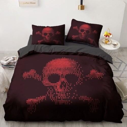 Classic Bed Linen 3D Skull Duvet Cover Set Bedding Sets Quilt Covers and Pillow cases King Queen Double Single Size Bedclothes