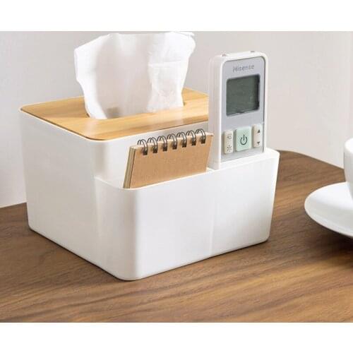 Creative Simple Tissue Box Multifunction Plastic Storage Napkin Holder Modern Living Room Salle De Bain Home Items DI50ZJH