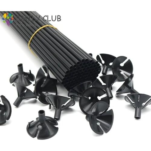 50 sets/lot 40cm latex Balloon Stick white PVC rods for Supplies Balloons Holder Sticks with cup party decoration accessories