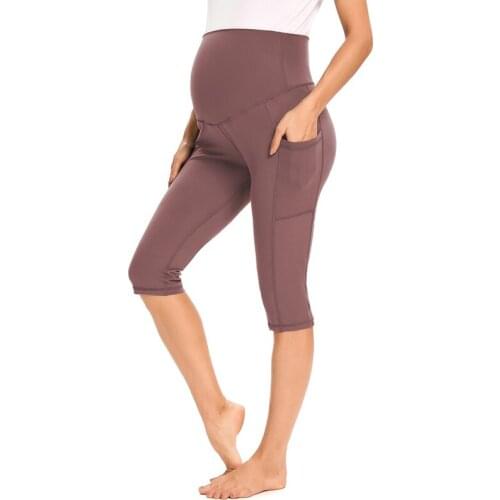 Yoga Pregnancy Mama Clothing Womens Maternity Pants for Summer Women with Pockets High Waisted Workout Pants for Women Leggings