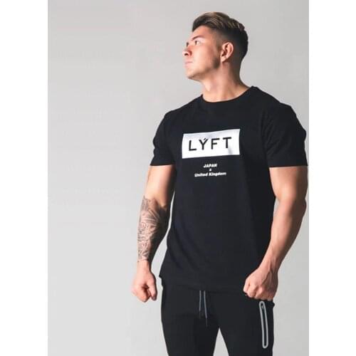 Summer Loose Cotton T Shirt Gym Fitness Bodybuilding Short Sleeve T Shirt Men Fashion Casual Sport Workout Tops Japan Clothing