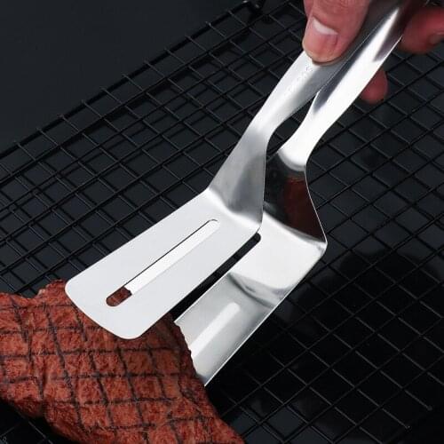 Multifunctional Stainless Steel Barbecue Clip Fried Shovel Bbq Tong Bread Steak Meat Vegetable Clamp Cooking Tool