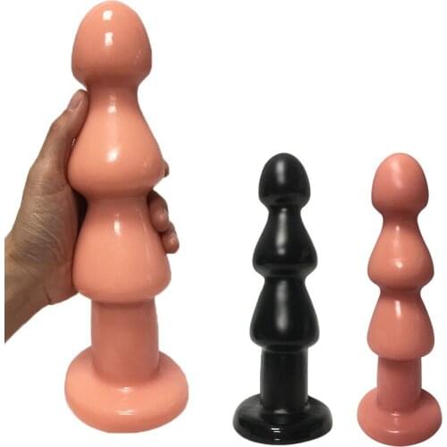 Soft Big Anal Plug Suction Cup Anal Dildo Bead Anus Dilator Massage Masturbation Stimulator Sex Toys for Women Men