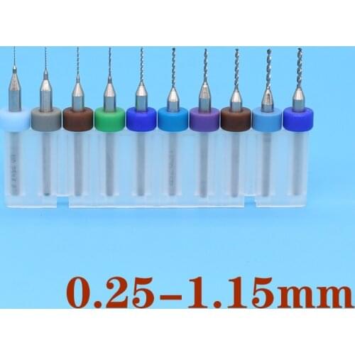 0.25-1.15mm Carbide PCB Drill Set 10PCS Wood Cutting Machine CNC Router Auger