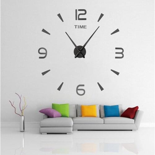 Wall Clock For Living Room Quartz Watch Home Decoration Modern Design DIY Acrylic Sticker Clock Creative