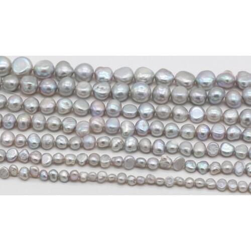 Natural Freshwater Pearl 5-10mm Size Gray Double-sided Light Pearl Jewelry Making DIY Jewelry Necklace Bracelet Accessory 36CM