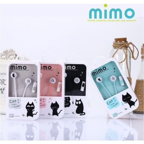 CHICLITS Cute Black Cat Earphone Cartoon Subwoofer 3.5MM Music Universal Earbuds With Mic For Phone MP3 Girl Children Kids Gift