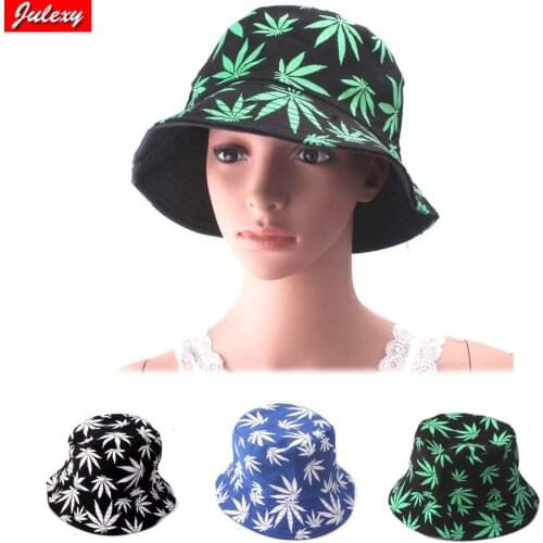 2021New European And American Double-Sided Adult Fisherman Hat Men And Women Print Hit Color Maple Hot Pot Hat Street Sun Hat