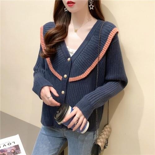 Autumn Winter Sweater Woman 2020 New Preppy Style Single-Breasted Knit Cardigan Small Sweter Women Jacket New Top Femme AA5576
