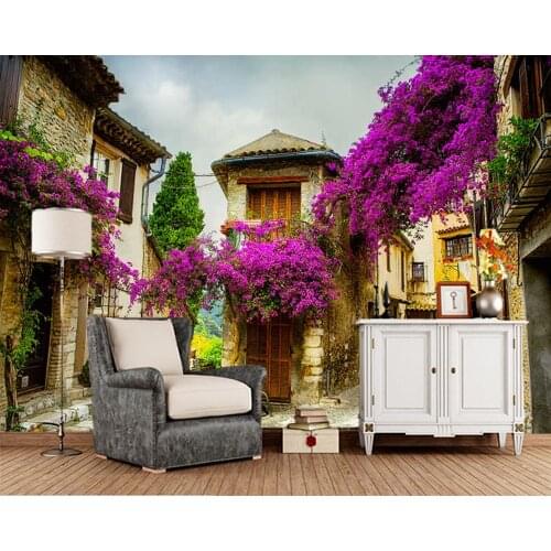 Papel de parede Lavender building in the ancient town 3d wallpaper mural,living room tv wall bedroom wall papers home decor