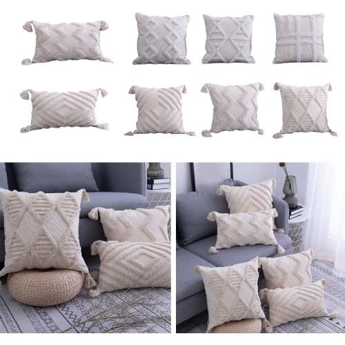Handmade Woven Tufted Cushion Cover Tassels Home Decor Throw Pillow Cover 45x45cm 30x50cm Sofa PillowCase Pillow Sham for Sofa