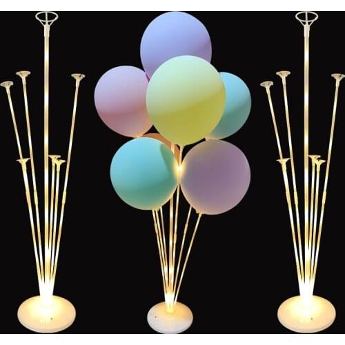 1/2Sst LED Light Air Balls Balloon Stand Column Wedding Table Decoration Balloons Holder birthday Party Decorations Kids Adult
