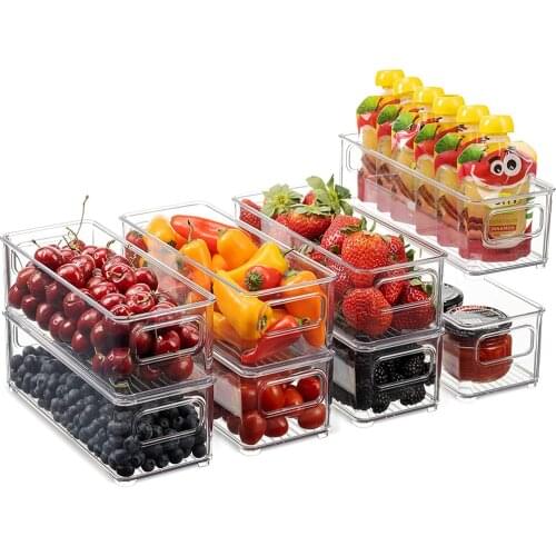 Transparent Refrigerator Organizer Bin Food Storage Box Drawer Basket For Kitchen Countertops Cabinets Refrigerator Freezer
