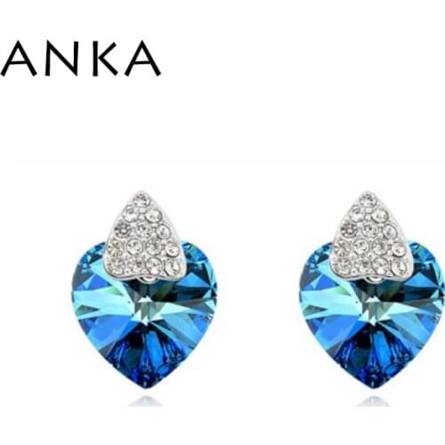 Hot Sale Heart Pierced Crystal Earrings New Romantic Free Shipping Main Stone Crystals from Austria Gift for girlfriend #94935