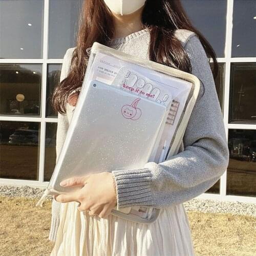 SKYSONIC Bear Ipad Pro 11 13 Inch Cover Case Transparent PVC Shockproof Organizer Tablet PC Pouch Bag A4 Stationery Holder Bags