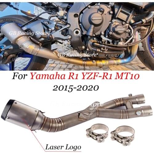 Slip On For Yamaha R1 YZF-R1 MT10 2015-2020 Mid Link Pipe Connect Motorcycle Exhaust Escape Moto System Mufflers Carbon Fiber