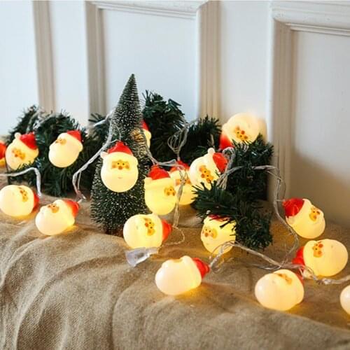 1 String LED Lamps Cute Small Nice-looking Santa Claus Snowman Flashing Lamps LED String Lights for Home Christmas Decoration