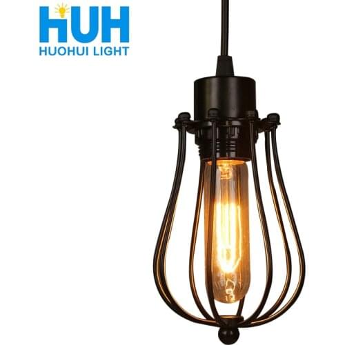 Vintage cage chandelier Edison light bulb loft Restaurant Bedroom Pendant LED lighting industry Vintage iron Lamps for home