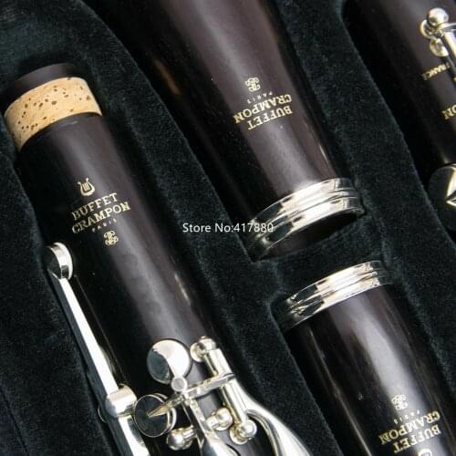 High Quality Buffet Crampon RC Bb Clarinet BC1114-2-0 Bb Tune Ebony Wood Sliver Plated 17 Keys With Case Free Shipping